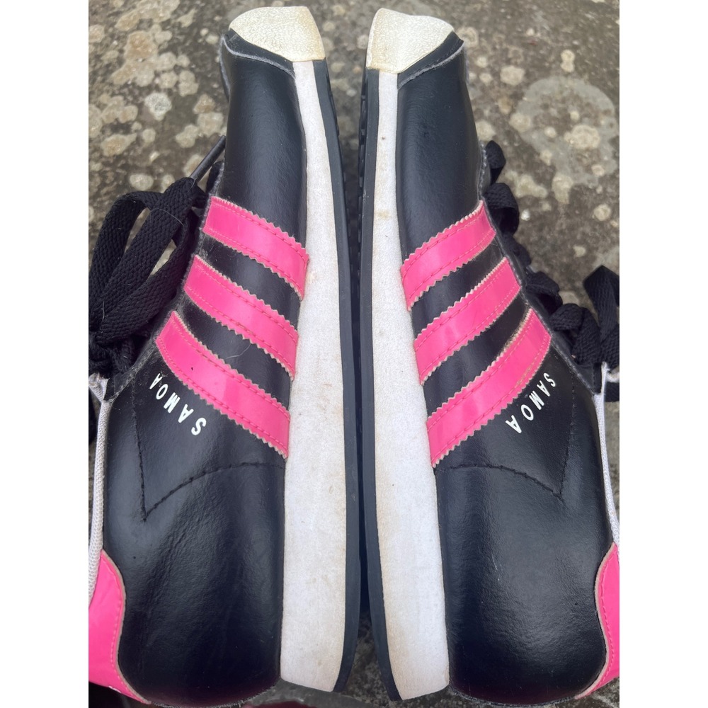 Adidas Samoa Sneakers Black Pink Stripe Casual Shoes Women's - Picture 3 of 7